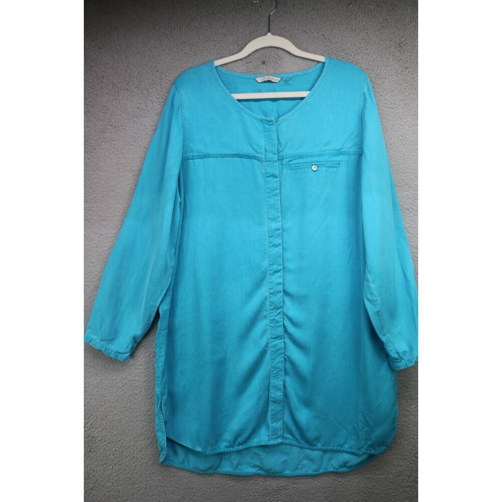 Soft Surroundings Long‎ Sleeve Denim Stone Washed Dress-XL-Minimalist-Lagenlook